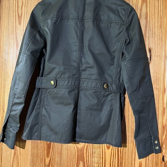 NEW J. Crew BLACK LABEL Downtown Field Utility Jacket Wax Coated Army Green - Picture 10 of 16